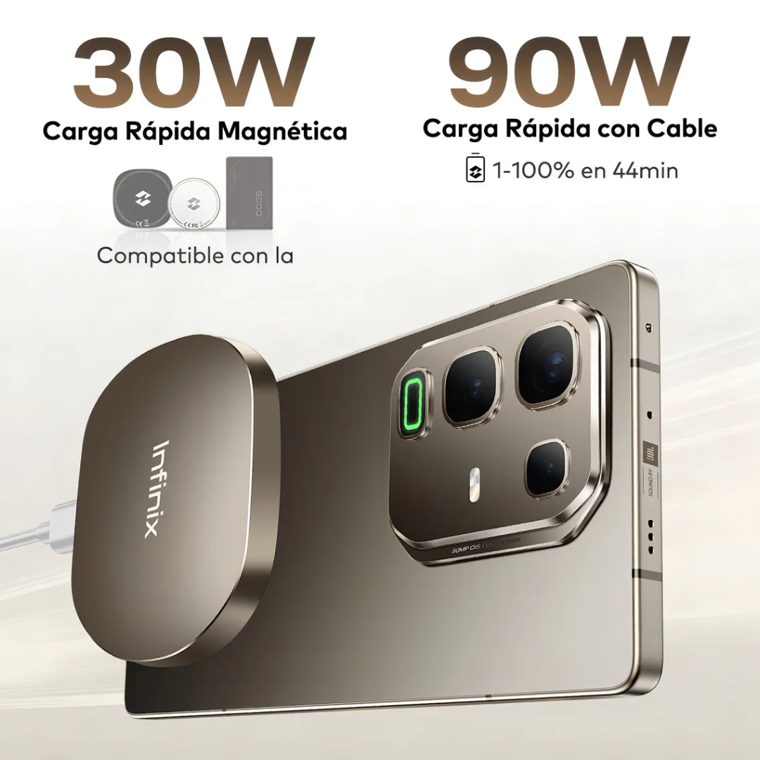 Celular Infinix - Note 50 Pro (256GB) + Cargador Magnetico y Earbuds Genius