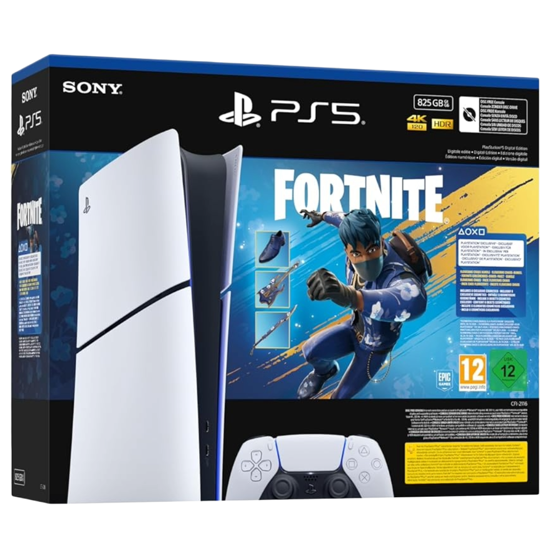 Consola PlayStation 5 - Digital (825GB) + Pack Fornite