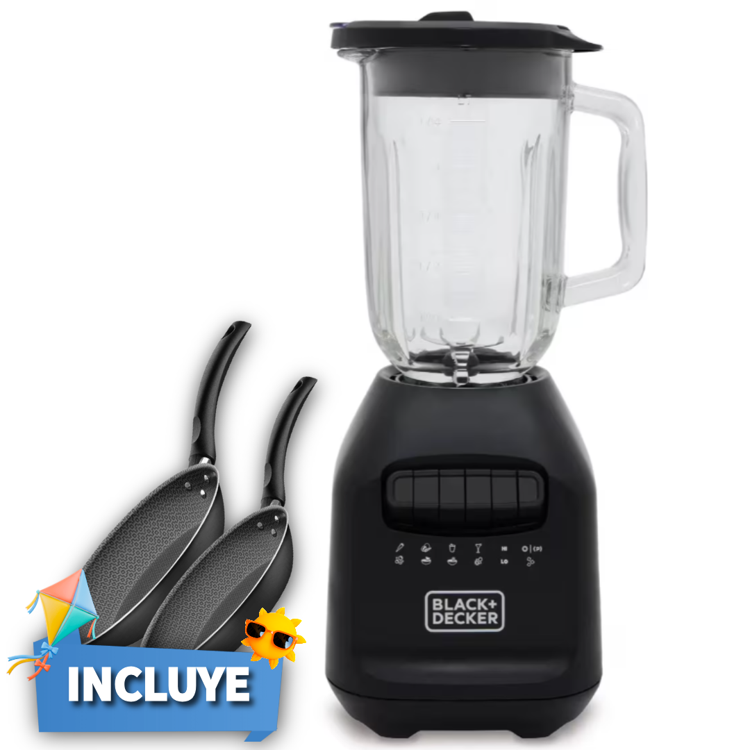 Licuadora Black & Decker - Ice Crush 1.25L + Juego de Sartenes Tramontina X2