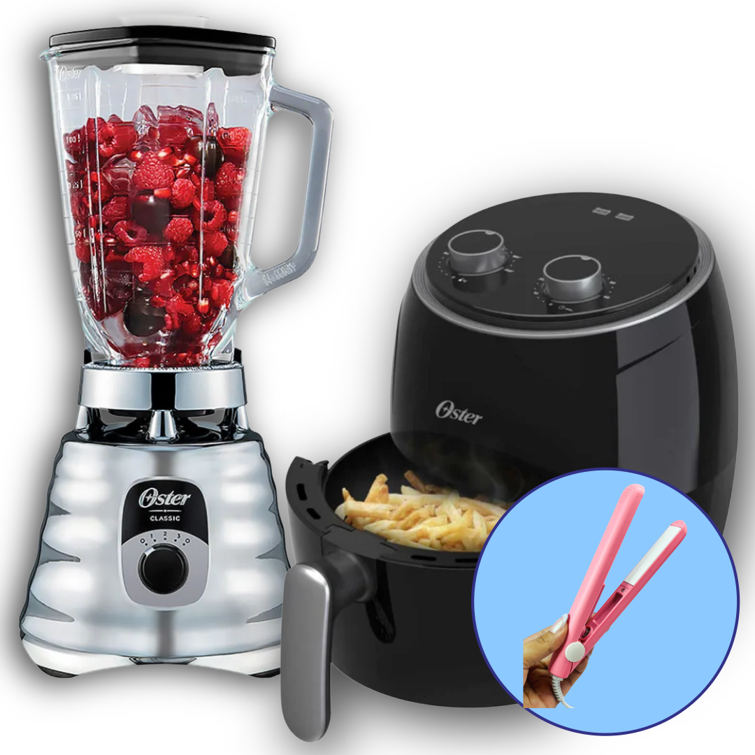 Super Combo Cocina Oster - Licuadora 4655 + Freidora 3.8 Lts + Mini Plancha Viajera