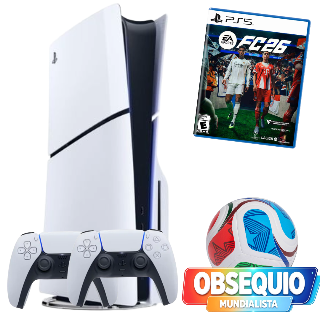 Consola PlayStation 5 Slim - Lector de disco (1TB) + FC26 + Control Adicional